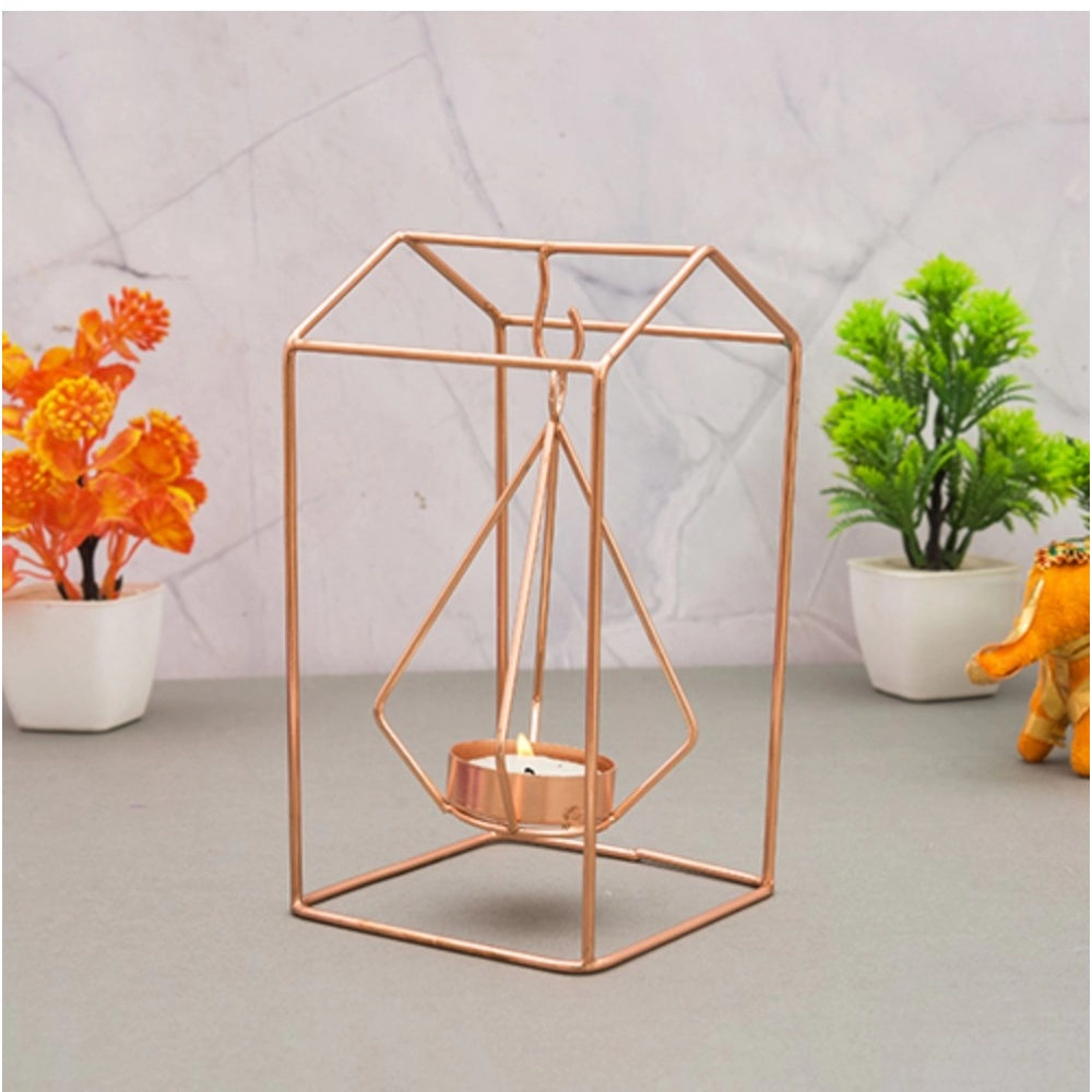 PKR Kart Metal Tea Light Candle Holder Stand (Rose Gold)