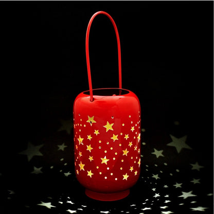 PKR Kart Blissful Decor Cylinderical Stars Pattern Home Decoration (Red)