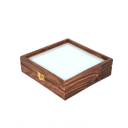 PKR Kart Wooden Spice Box With 9 Compartment For Kitchen (Brown)