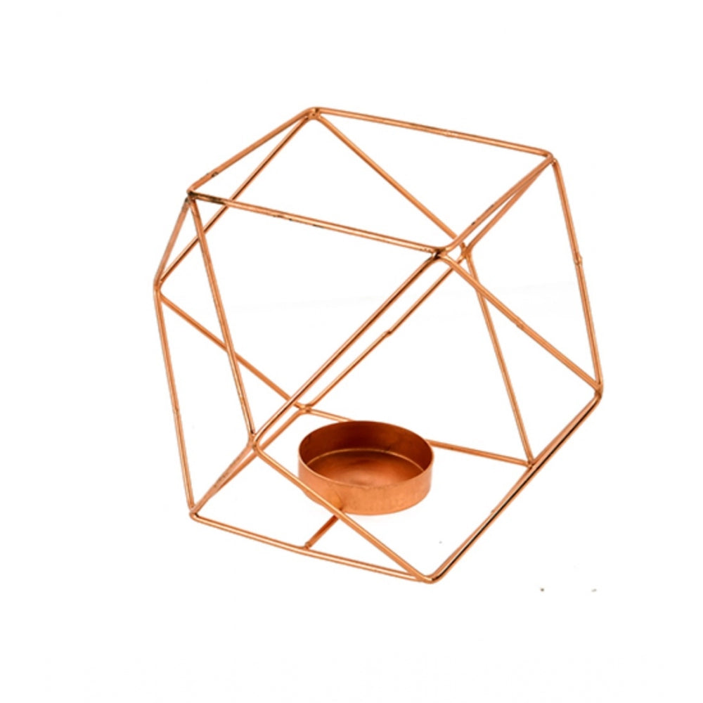 PKR Kart Metal Tea Light Candle Holder (Rose Gold)