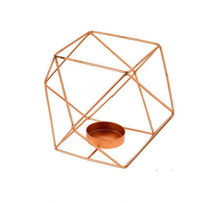 PKR Kart Metal Tea Light Candle Holder (Rose Gold)