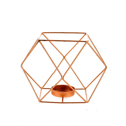 PKR Kart Metal Tea Light Candle Holder (Rose Gold)