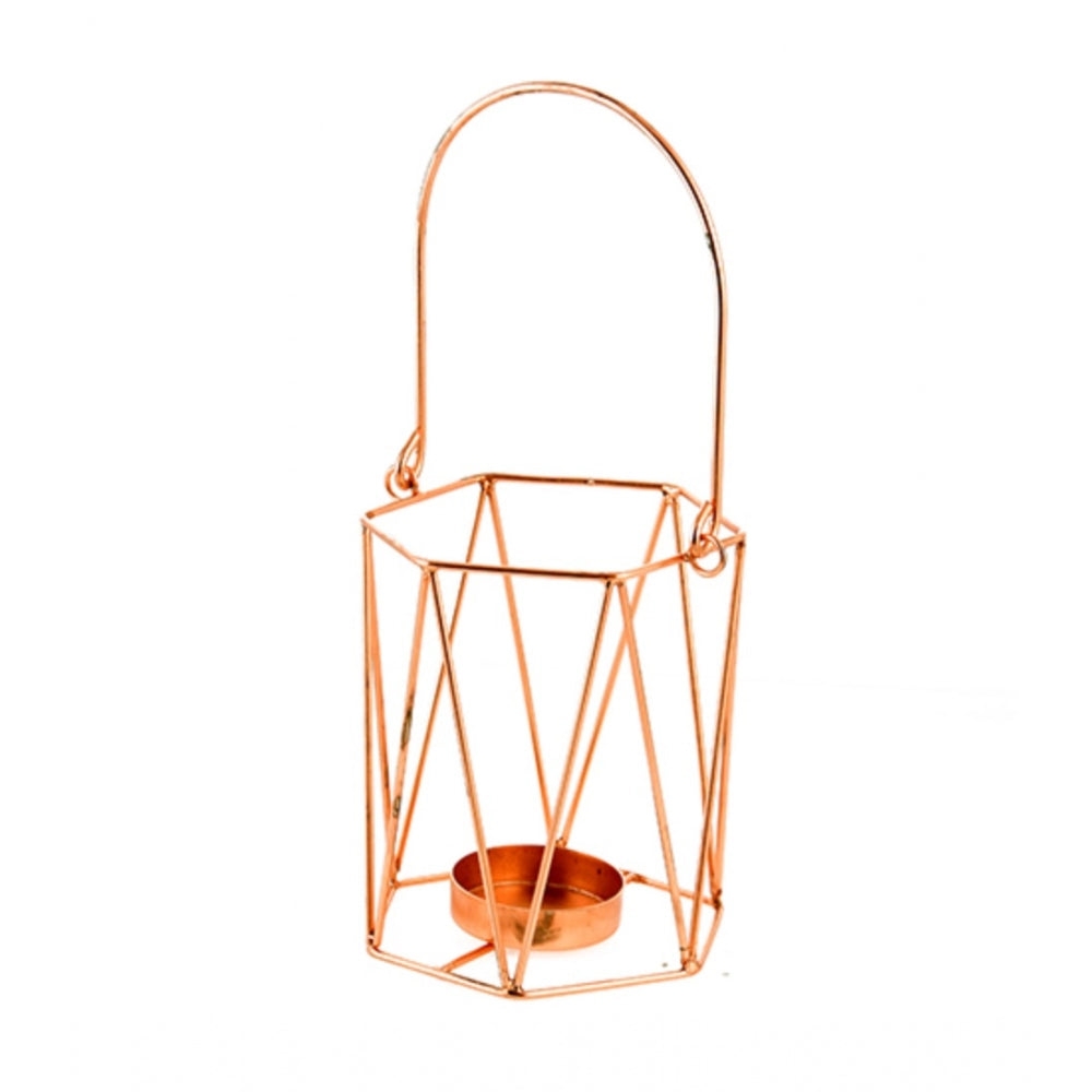PKR Kart Metal Tea Light Candle Holder (Rose Gold)