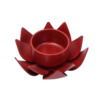 PKR Kart Red Lotus Tea Light Holder (Red)