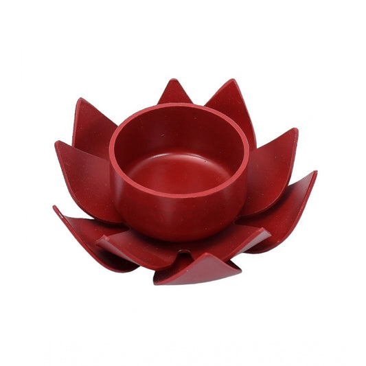 PKR Kart Red Lotus Tea Light Holder (Red)