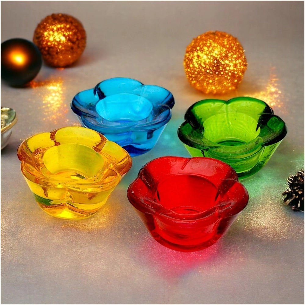 PKR Kart Decorative Tea Light Holder Flower (Multicolor)