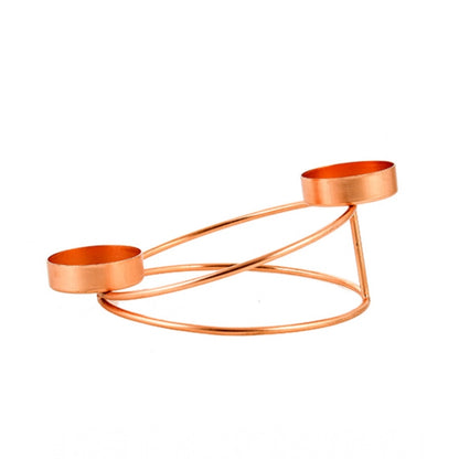 PKR Kart Metal Tea Light Candle Holder Stand For Home Decor (Rose Gold)