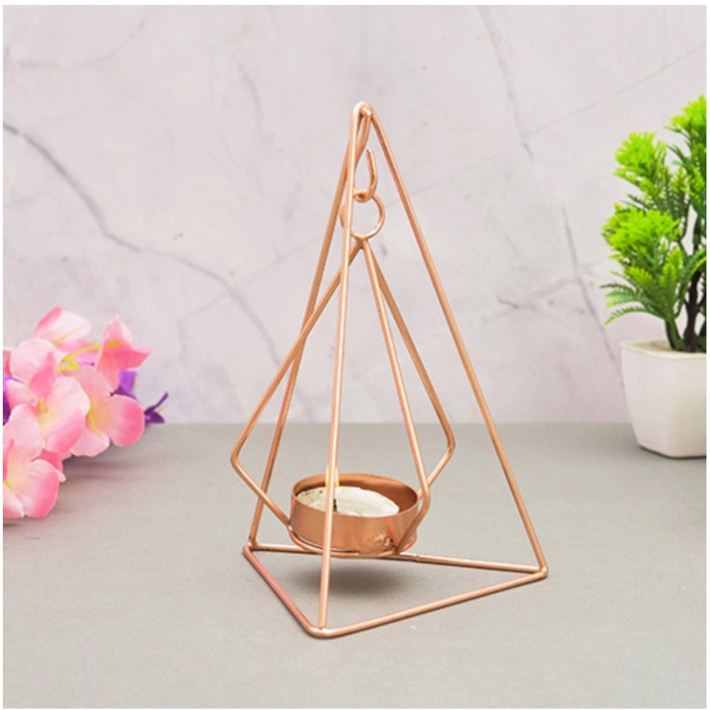 PKR Kart Metal Tea Light Candle Holder (Rose Gold)