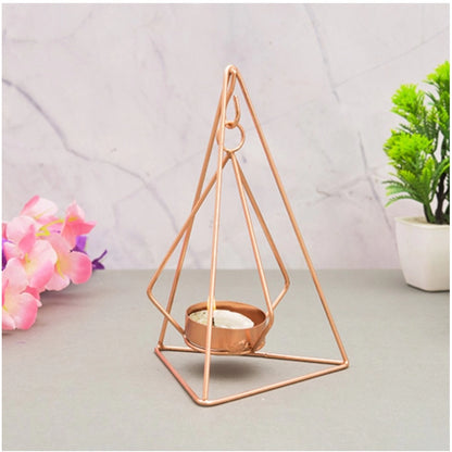 PKR Kart Metal Tea Light Candle Holder (Rose Gold)