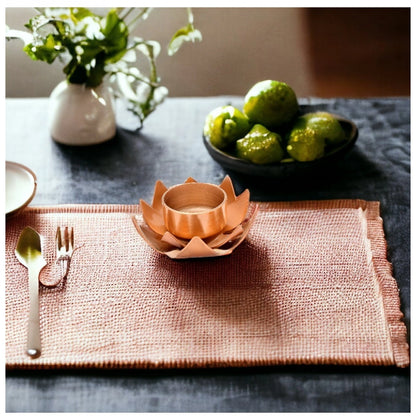 PKR Kart Rose Gold Lotus Tea Light Holder (Rose Gold)