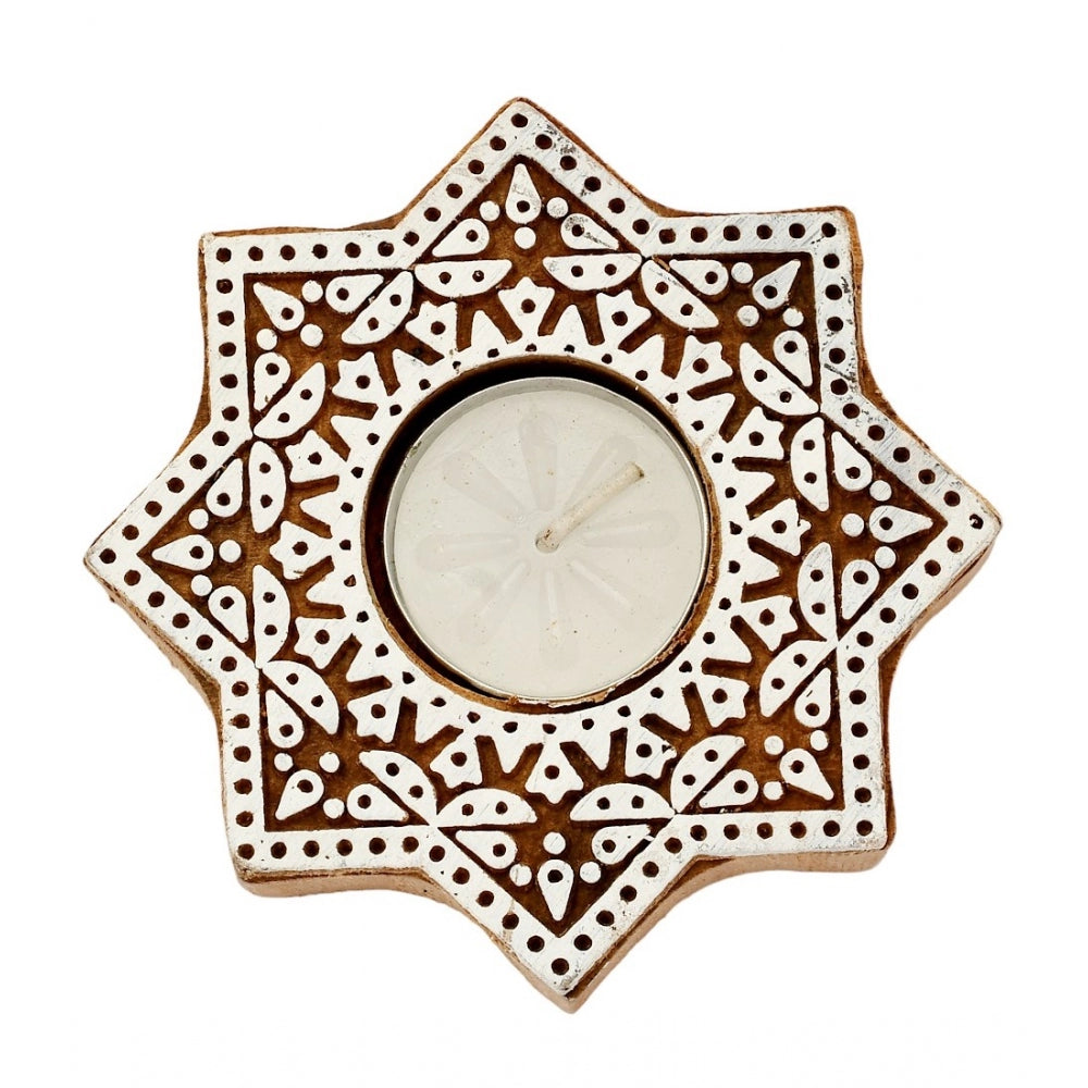 PKR Kart Decorative Tea Light Holder Wooden (Assorted)