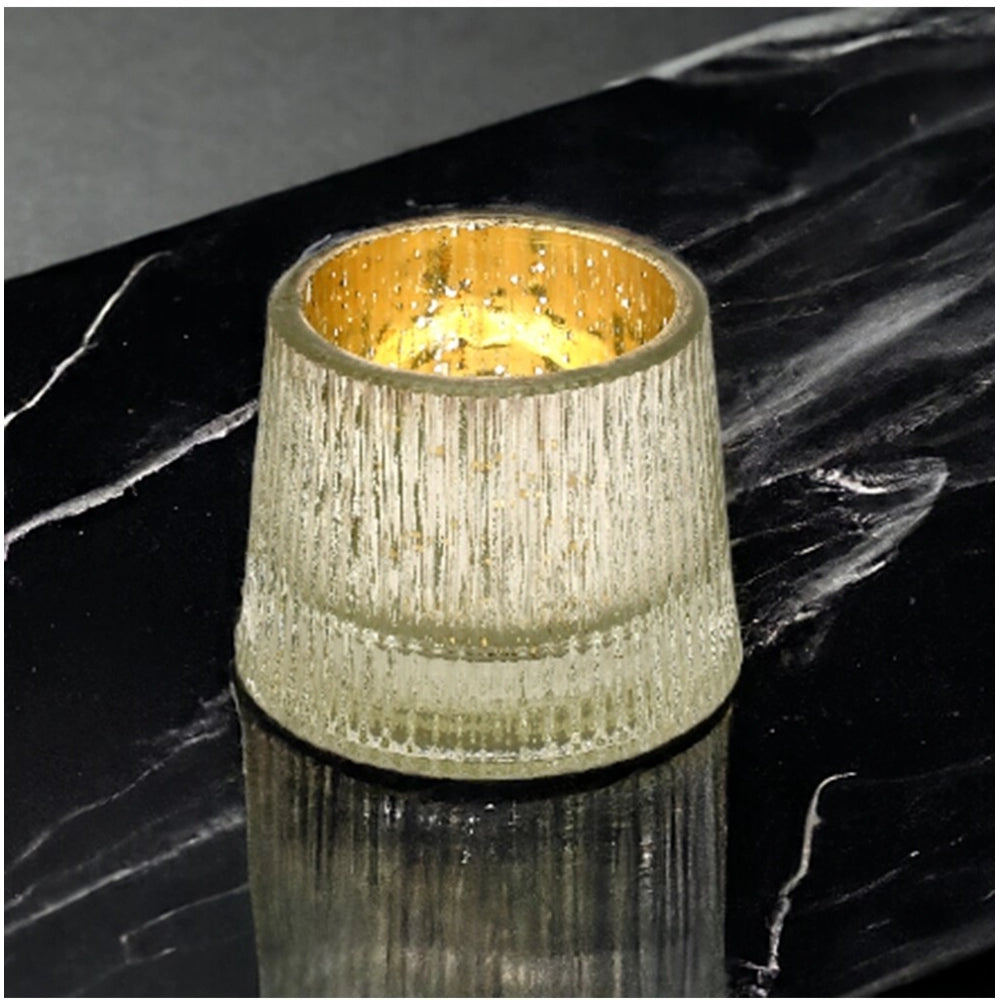 PKR Kart Glasseam Votive Tea Light Holder (Silver)