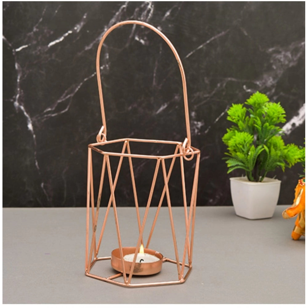 PKR Kart Metal Tea Light Candle Holder (Rose Gold)