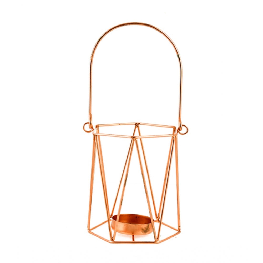 PKR Kart Metal Tea Light Candle Holder (Rose Gold)