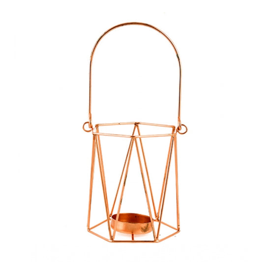 PKR Kart Metal Tea Light Candle Holder (Rose Gold)