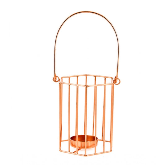 PKR Kart Metal Tea Light Candle Holder (Rose Gold)