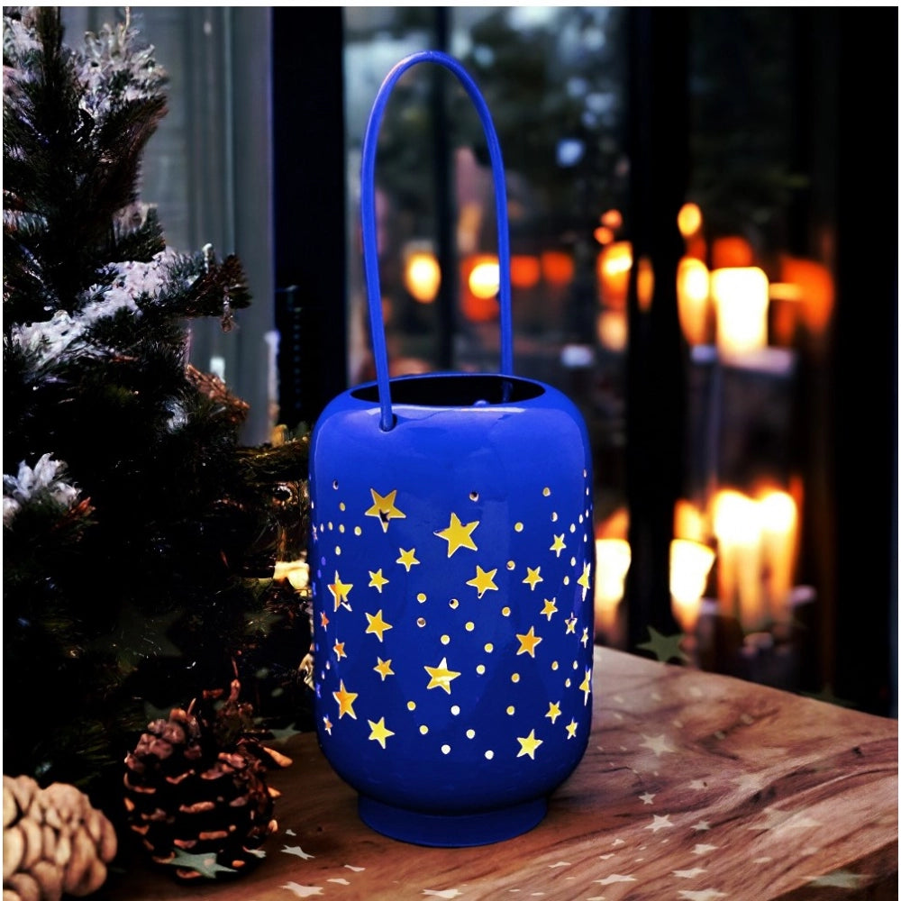 PKR Kart Blissful Decor Cylinderical Stars Pattern Home Decoration (Blue)