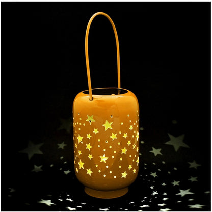 PKR Kart Blissful Decor Cylinderical Stars Pattern Home Decoration (Yellow)
