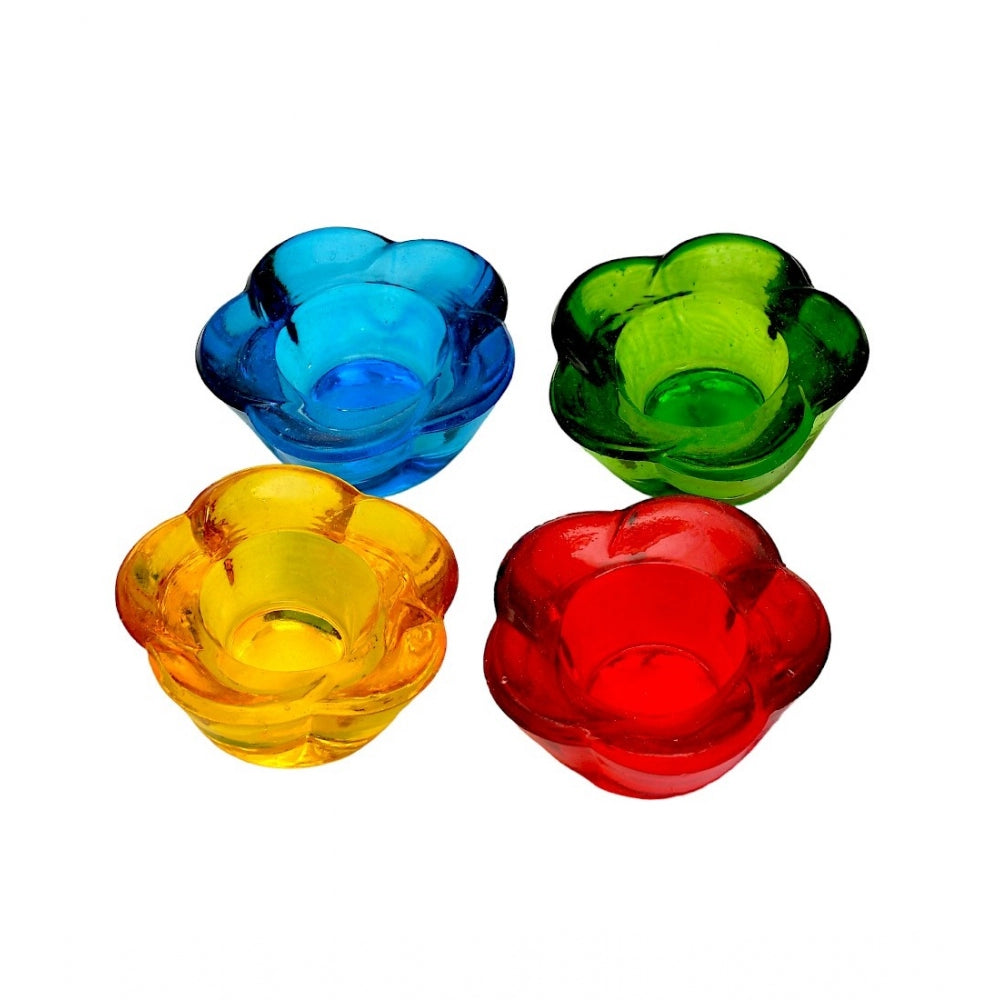 PKR Kart Decorative Tea Light Holder Flower (Multicolor)
