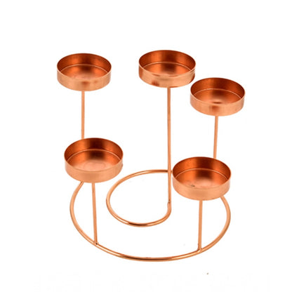 PKR Kart Metal Tea Light Candle Holder Stand For Home Decor (Rose Gold)
