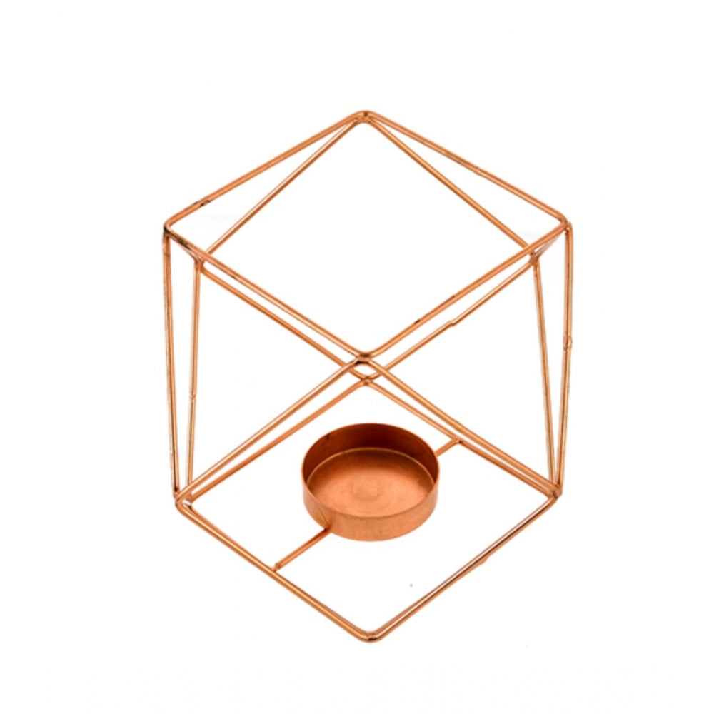 PKR Kart Metal Tea Light Candle Holder (Rose Gold)