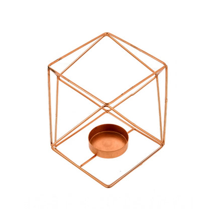 PKR Kart Metal Tea Light Candle Holder (Rose Gold)