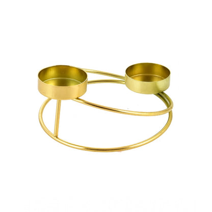 PKR Kart Metal Tea Light Candle Holder Stand For Home Decor (Gold)