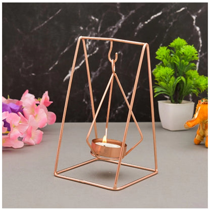 PKR Kart Metal Tea Light Candle Holder Stand (Rose Gold)