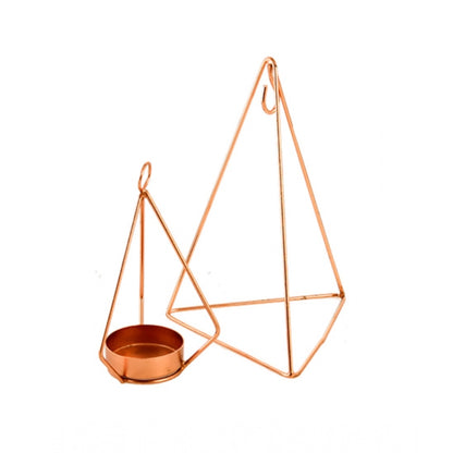 PKR Kart Metal Tea Light Candle Holder (Rose Gold)