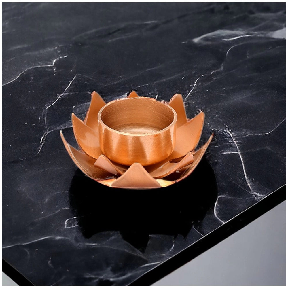 PKR Kart Rose Gold Lotus Tea Light Holder (Rose Gold)