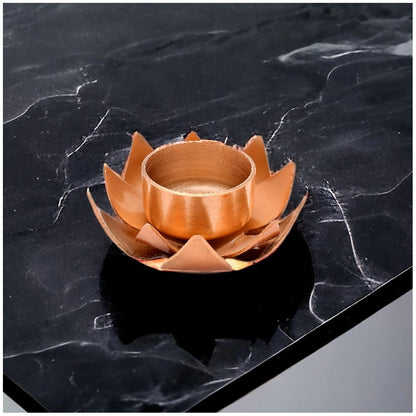 PKR Kart Rose Gold Lotus Tea Light Holder (Rose Gold)