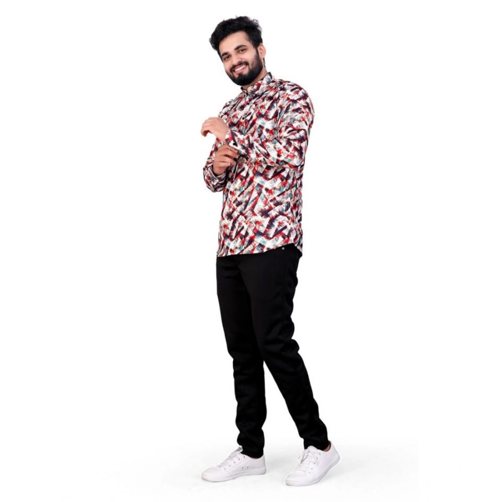 PKRKART Men's Cotton Blended Printed Full Sleeve Shortkurta (Multicolor)