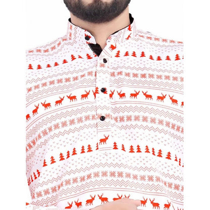 PKRKART Men's Cotton Blended Printed Full Sleeve Shortkurta (Multicolor)