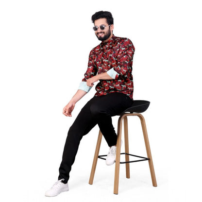 PKRKART Men's Cotton Blended Printed Full Sleeve Shortkurta (Multicolor)