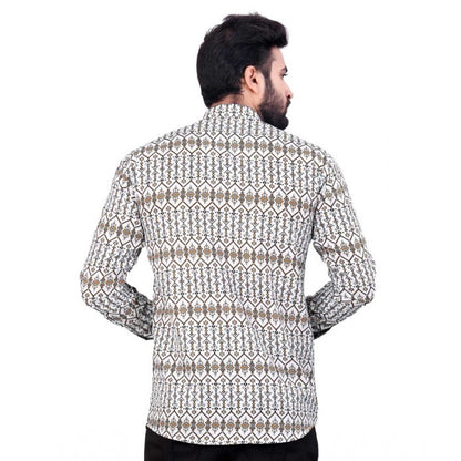 PKRKART Men's Cotton Blended Printed Full Sleeve Shortkurta (Multicolor)