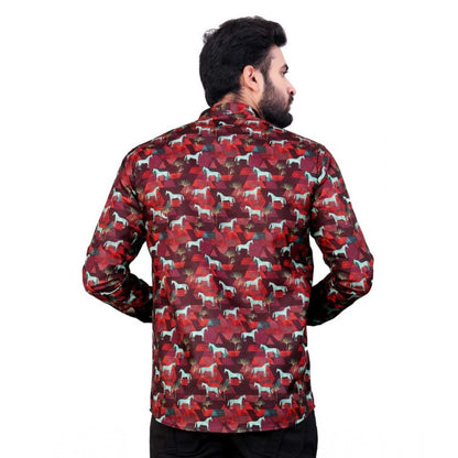 PKRKART Men's Cotton Blended Printed Full Sleeve Shortkurta (Multicolor)