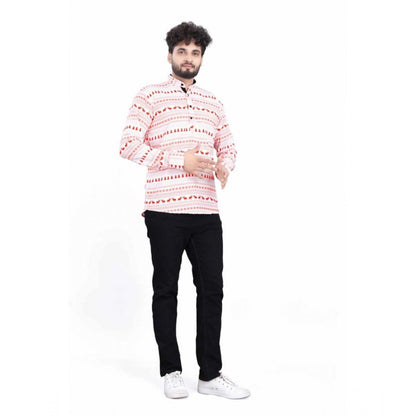 PKRKART Men's Cotton Blended Printed Full Sleeve Shortkurta (Multicolor)