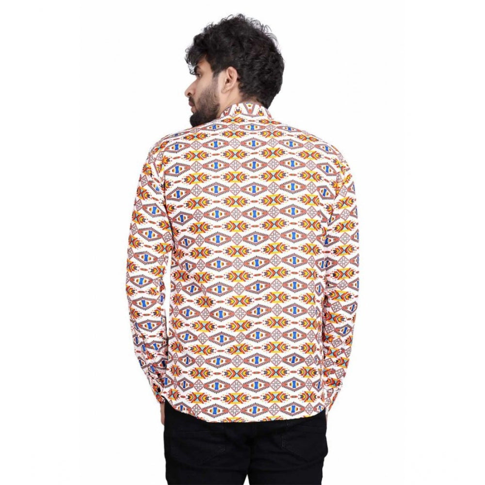 PKRKART Men's Cotton Blended Printed Full Sleeve Shortkurta (Multicolor)