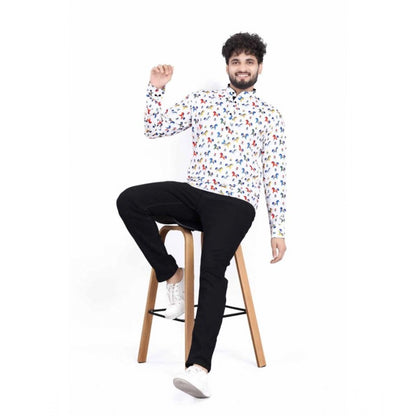 PKRKART Men's Cotton Blended Printed Full Sleeve Shortkurta (Multicolor)