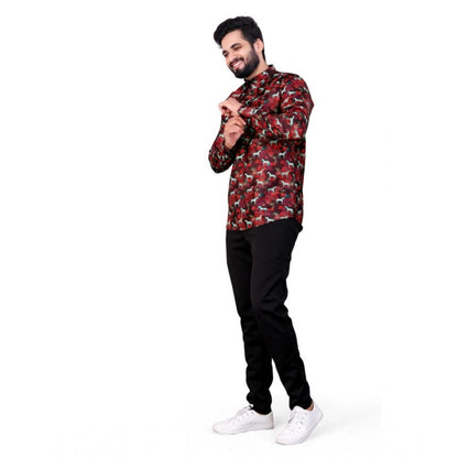 PKRKART Men's Cotton Blended Printed Full Sleeve Shortkurta (Multicolor)