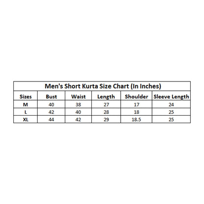 PKRKART Men's Cotton Blended Printed Full Sleeve Shortkurta (Multicolor)