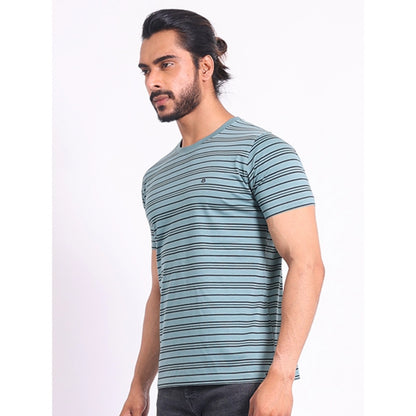 PKRKART Men's Casual Cotton Printed Round Neck Half Sleeve T-Shirt (Gery)