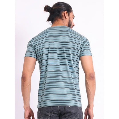 PKRKART Men's Casual Cotton Printed Round Neck Half Sleeve T-Shirt (Gery)