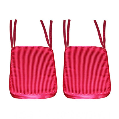 PKR Kart Pack Of_4 Polyester Solid Chairpads (Pink, Size: 16x16 In)