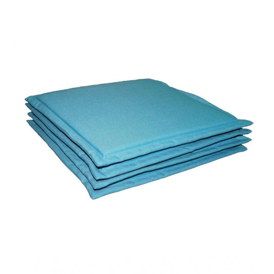 PKR Kart Pack Of_4 Polyester Solid Chairpads (Light Blue, Size: 16x16 In)