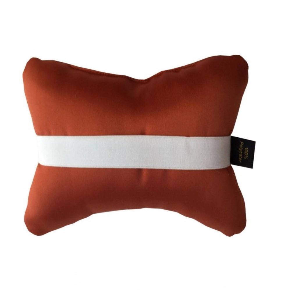 PKR Kart Pack Of_4 Faux Leather Printed Car Pillow Sets (Brown, Size: 12x12 In)