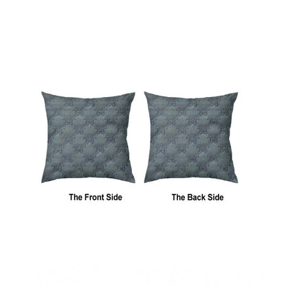 PKR Kart Pack Of_4 Velvet Printed Car Pillow Sets (Grey, Size: 12x12 In)