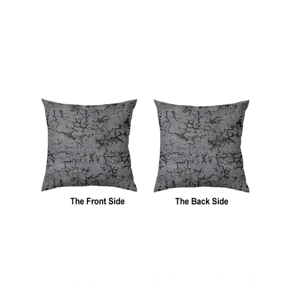 PKR Kart Pack Of_2 Velvet Printed Bone Neck Pillow (Grey, Size: 6x10 In)