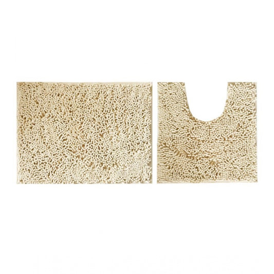PKR Kart Polyester Knitted Bathmats Sets (Beige, Size: 20x30 In)