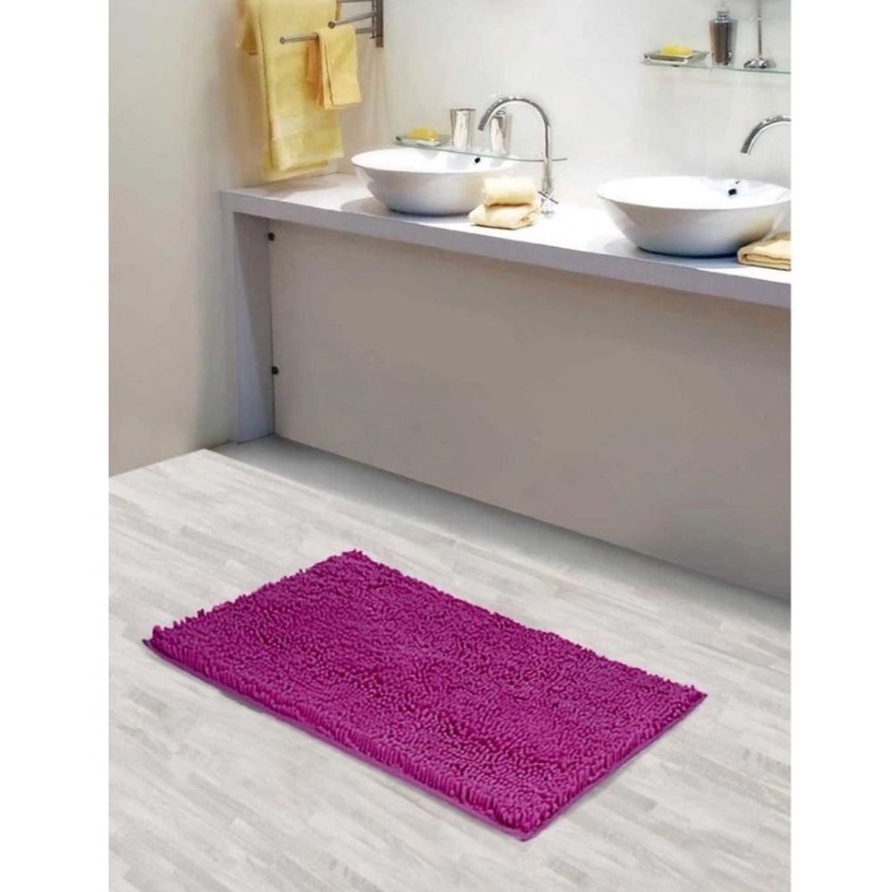 PKR Kart Polyester Knitted Bathmats Sets (Pink, Size: 16x24 In)